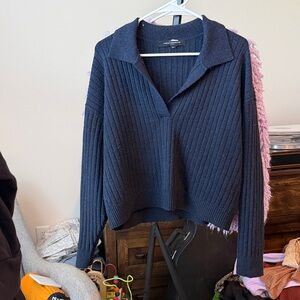 French Connection Black V-Neck Sweater